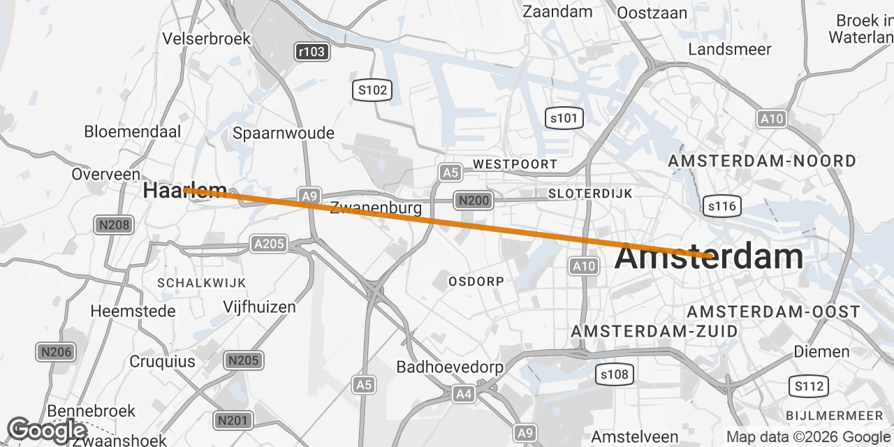 Map of Amsterdam, Haarlem