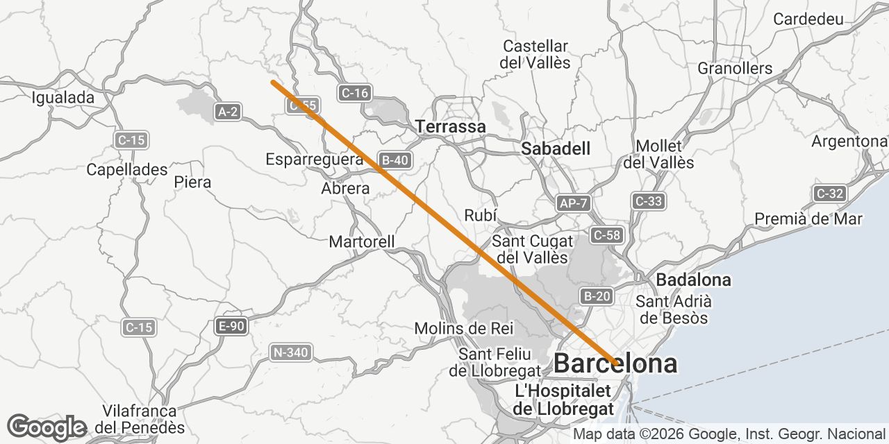 Map of Barcelona, Montserrat