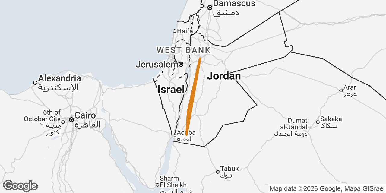 Map of Amman, Wadi Musa, Wadi Rum