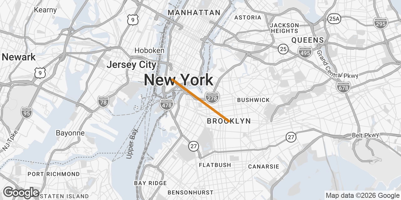 Map of New York City, Brooklyn