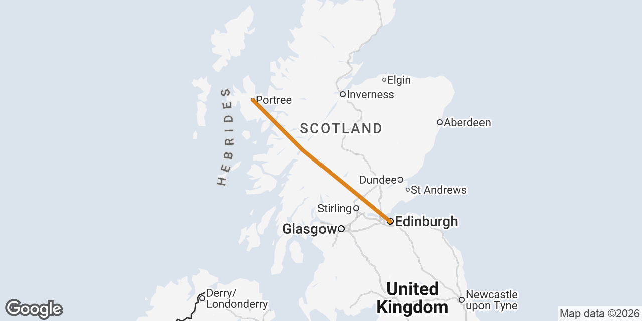 Map of Edinburgh, Fort William, Portree